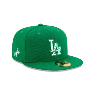Green Los Angeles Dodgers Hat - New Era MLB St Patricks Day 59FIFTY Fitted Caps USA4690153